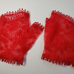 Red Lace Fingerless Gloves